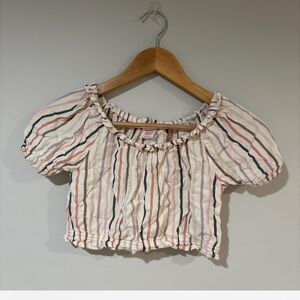 Wonder Nation Kids Multicolor Striped Ruffle Blouse M (7/8)
